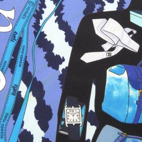 Hermes Blue Monsieur Et Madame Silk Scarf 3