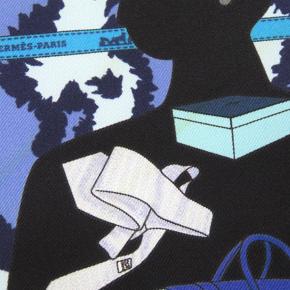 Hermes Blue Monsieur Et Madame Silk Scarf 5