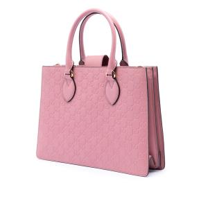 Gucci Pink Medium Guccissima Padlock Double Top Handle Bag 2
