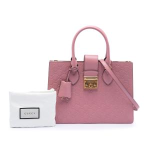 Gucci Pink Medium Guccissima Padlock Double Top Handle Bag 8