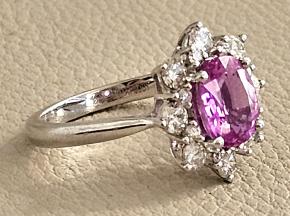 Bespoke Madagascan Sapphire And Diamond Ring Pink 5