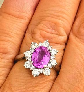 Bespoke Madagascan Sapphire And Diamond Ring Pink 4