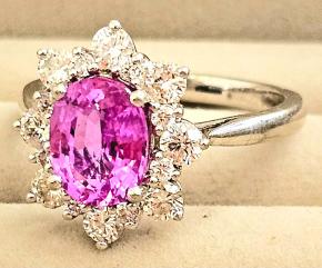 Bespoke Madagascan Sapphire And Diamond Ring Pink 6