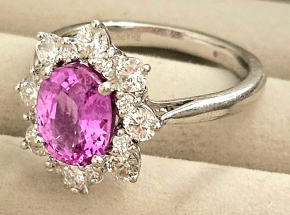 Bespoke Madagascan Sapphire And Diamond Ring Pink 3