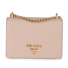 Prada Saffiano Lux Small Logo Chain Flap Bag 2