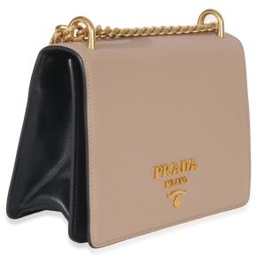Prada Saffiano Lux Small Logo Chain Flap Bag 4