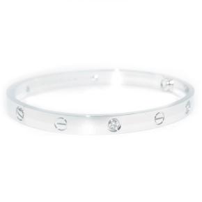 Cartier Medium White Gold and Diamond LOVE Bracelet with Box And Papers19 10