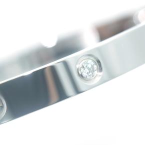 Cartier Medium White Gold and Diamond LOVE Bracelet with Box And Papers19 8