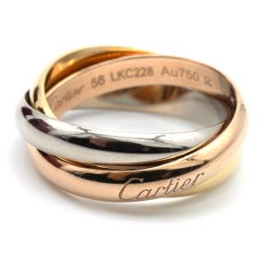 Cartier Small White, Yellow and Rose Gold Trinity Ring 56 with Box 6