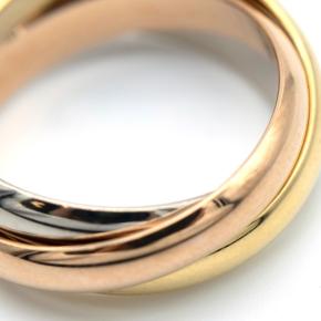 Cartier Small White, Yellow and Rose Gold Trinity Ring 56 with Box 5