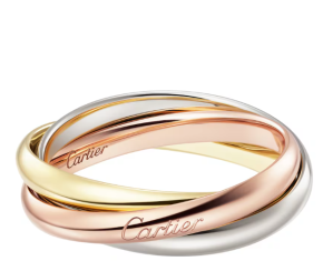 Cartier Small White, Yellow and Rose Gold Trinity Ring 56 with Box 8