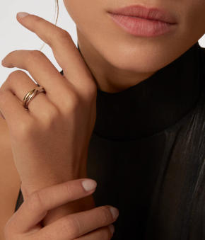 Cartier Small White, Yellow and Rose Gold Trinity Ring 56 with Box 9