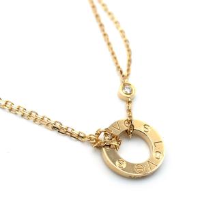 Cartier Yellow Gold and Diamond LOVE Double Chain Necklace with Box 8