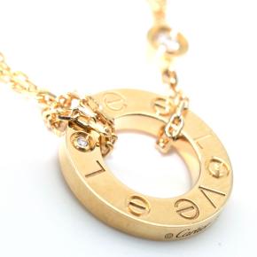 Cartier Yellow Gold and Diamond LOVE Double Chain Necklace with Box 2