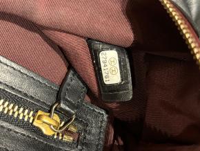 Chanel Black Leather Chevron Pouch 5