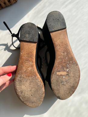 Chanel Faux Pearl Detail Platform Wedges 5