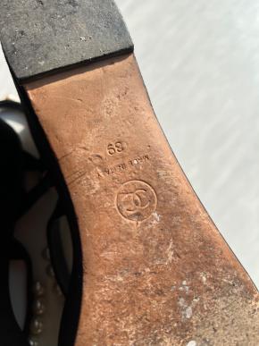 Chanel Faux Pearl Detail Platform Wedges 6