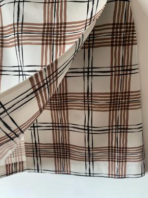 Margaret Howell Check Linen Wrap Skirt 6