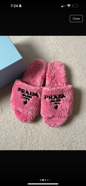 Prada Pink Towelling Slides 4