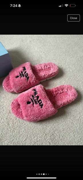 Prada Pink Towelling Slides 3
