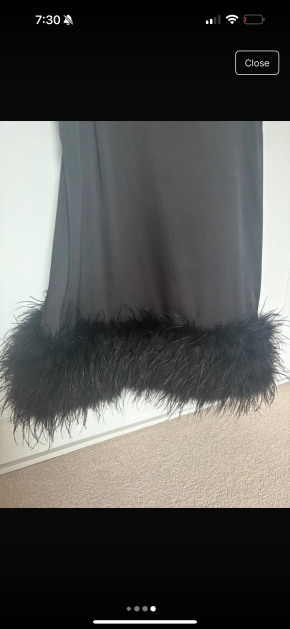 Nadine Merabi Feather Trimmed Black Mini Dress 7
