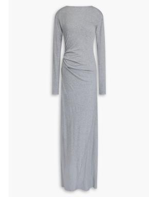 Victoria Beckham Draped Grey Maxi Dress 4