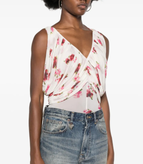 Magda Butrym V-neck Ruched Bodysuit 4