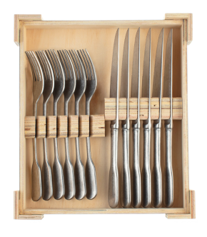 Charingworth Santol Stainless Steel Steak Knife and Fork Set 2