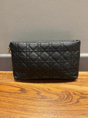 Dior Black Cannage  Leather Pouch 2
