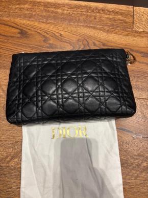 Dior Black Cannage  Leather Pouch 3