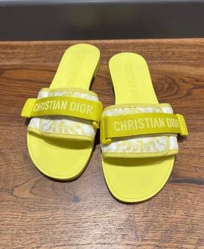Dior Yellow Flat Beach Sandals 7