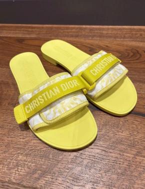 Dior Yellow Flat Beach Sandals 9