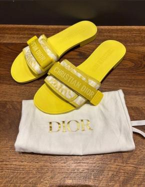 Dior Yellow Flat Beach Sandals 2