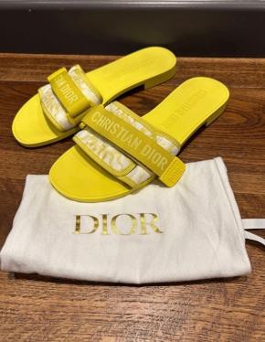 Dior Yellow Flat Beach Sandals 6