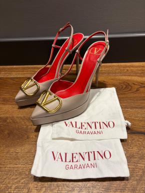 Valentino Nude Slingback Sandals 7