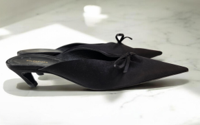 Balenciaga Black Satin Mules 5