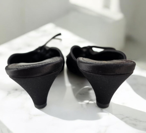 Balenciaga Black Satin Mules 6