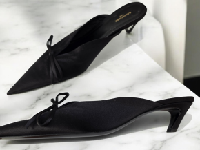 Balenciaga Black Satin Mules 8