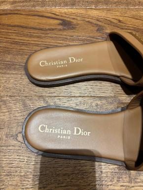 Dior Tan Leather Slides 9