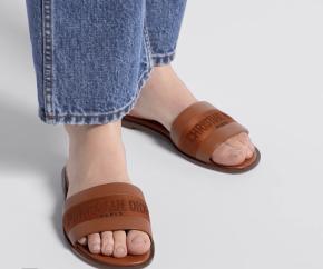 Dior Tan Leather Slides 4