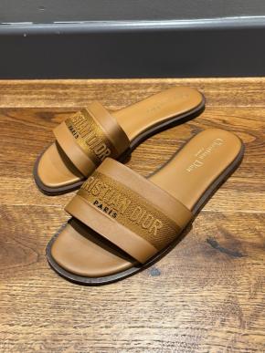 Dior Tan Leather Slides 5