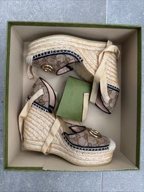 Gucci Beige GG Wedges 2