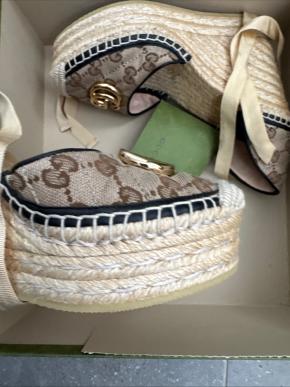 Gucci Beige GG Wedges 4