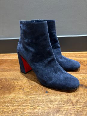Louboutin Blue Suede Ankle Boots 9