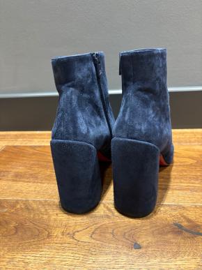 Louboutin Blue Suede Ankle Boots 8