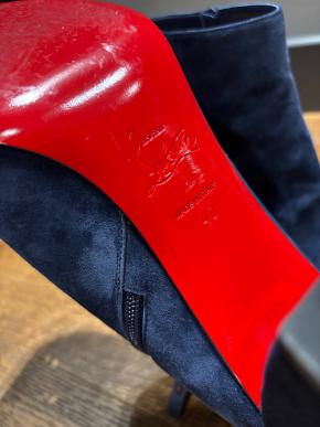 Louboutin Blue Suede Ankle Boots 3
