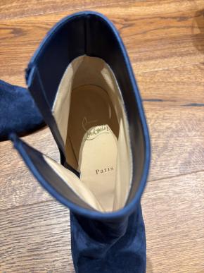 Louboutin Blue Suede Ankle Boots 4