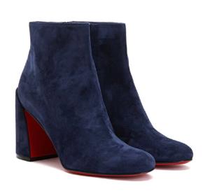 Louboutin Blue Suede Ankle Boots 7