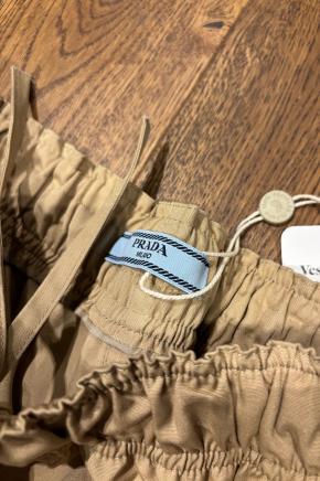 Prada Beige Cotton Wide Leg Pants 4