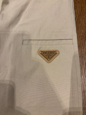 Prada Beige Cotton Wide Leg Pants 5